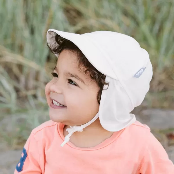 imageJAN ampamp JUL Sun Soft Baby Cap  Cotton Neck Flap Hat for LittlesWhite