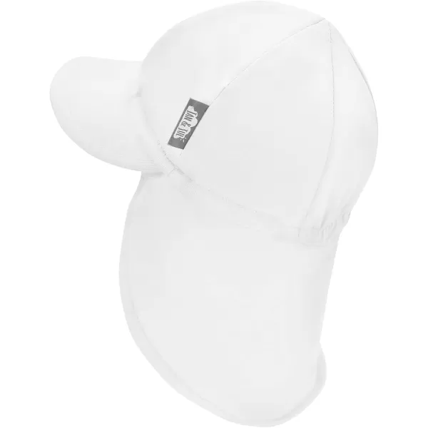 imageJAN ampamp JUL Sun Soft Baby Cap  Cotton Neck Flap Hat for LittlesWhite