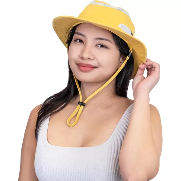 imageJAN ampamp JUL Unisex Sun Protection Hat for Summer with Mesh Breathable Jasper Yellow M