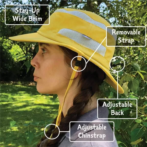 imageJAN ampamp JUL Unisex Sun Protection Hat for Summer with Mesh Breathable Jasper Yellow M