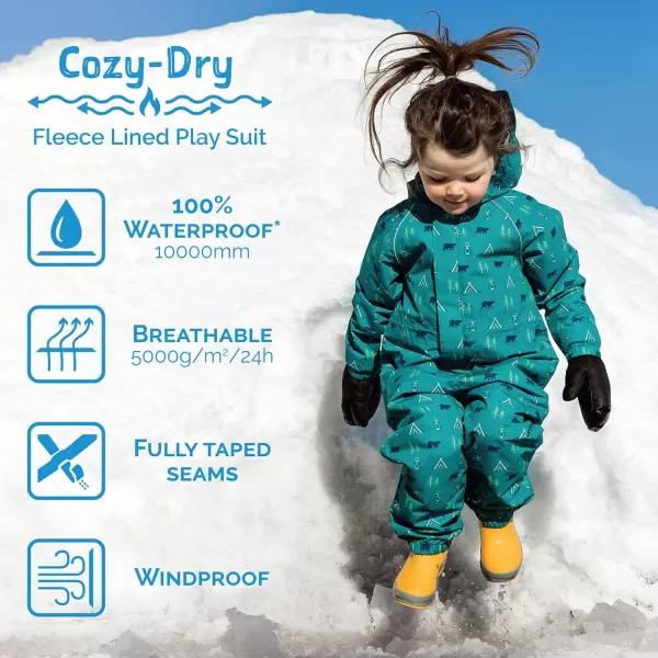 imageJAN ampamp JUL Waterproof Fleece Lined Snow Suit Coveralls for Toddlers and KidsCozydry Dinoland