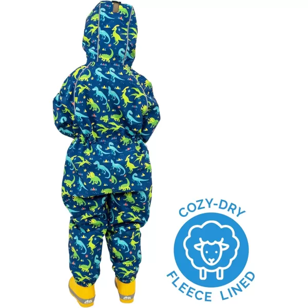 imageJAN ampamp JUL Waterproof Fleece Lined Snow Suit Coveralls for Toddlers and KidsCozydry Dinoland