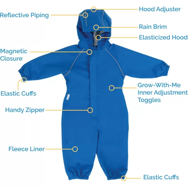 imageJAN ampamp JUL Waterproof Fleece Lined Snow Suit Coveralls for Toddlers and KidsCozydry Yellow