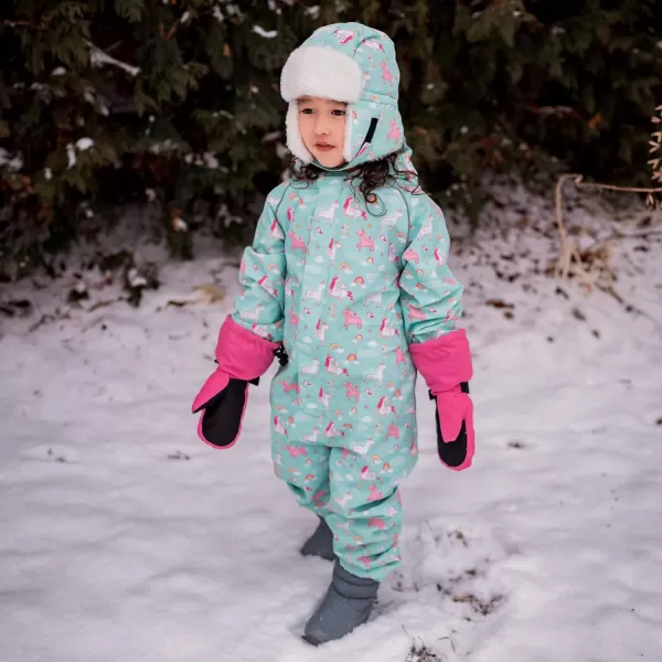 imageJAN ampamp JUL Waterproof Fleece Lined Snow Suit Coveralls for Toddlers and KidsFleecelined Unicorn