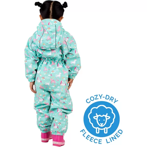 imageJAN ampamp JUL Waterproof Fleece Lined Snow Suit Coveralls for Toddlers and KidsFleecelined Unicorn