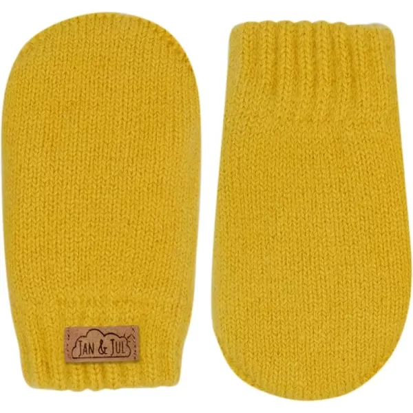 imageJAN ampamp JUL Fleece Lined Knit Mittens for Baby and ToddlerThumbless Mitten Mustard