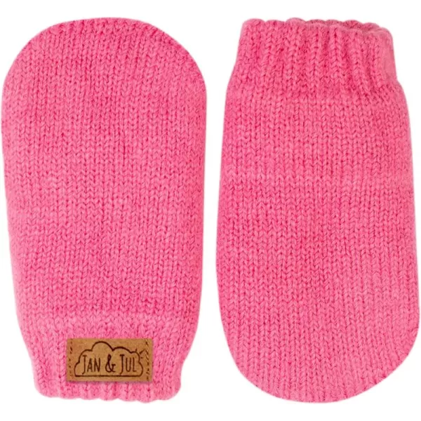 imageJAN ampamp JUL Fleece Lined Knit Mittens for Baby and ToddlerThumbless Mitten Watermelon Pink