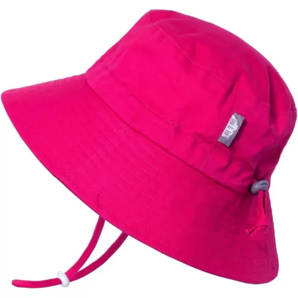 imageJAN ampamp JUL Girls GrowwithMe Cotton Bucket SunHats for Baby and KidsBucket Hat Hot Pink