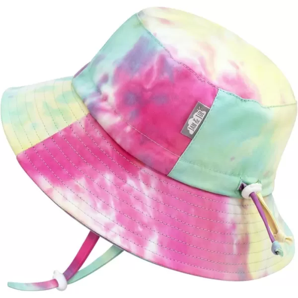 imageJAN ampamp JUL Girls GrowwithMe Cotton Bucket SunHats for Baby and KidsWatermelon Tiedye