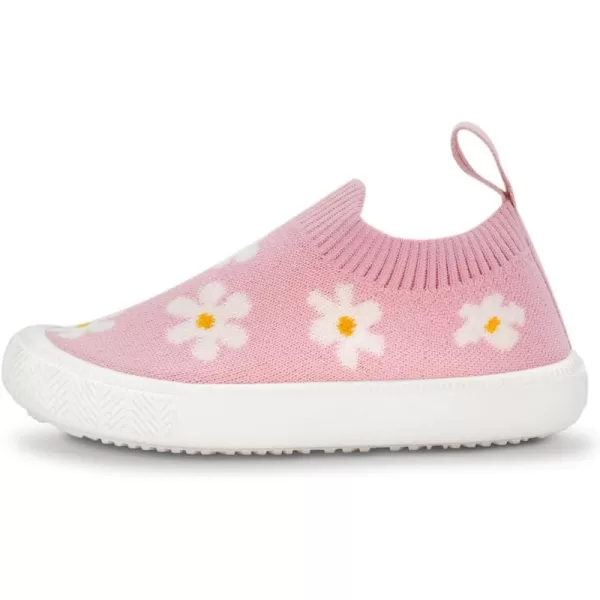 Graphic Knit Shoes: Pink Daisy