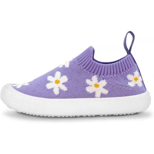 Graphic Knit Shoes: Purple Daisy