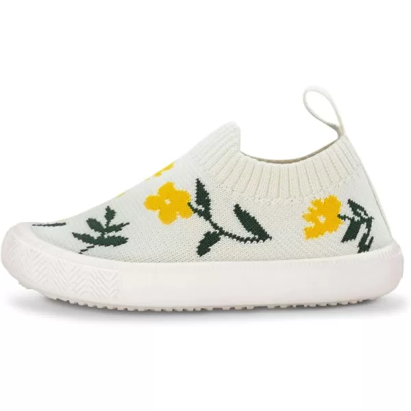 Graphic Knit Shoes: Yellow Flowers