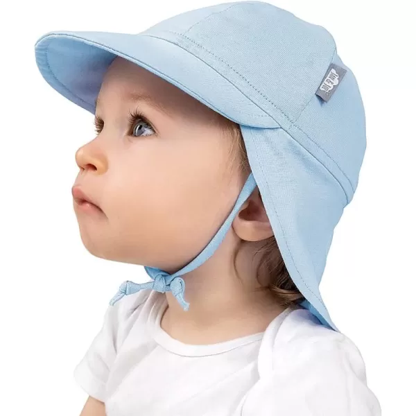 imageJAN ampamp JUL Sun Soft Baby Cap  Cotton Neck Flap Hat for LittlesBlue