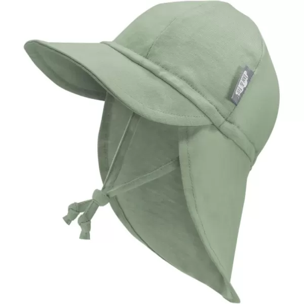 imageJAN ampamp JUL Sun Soft Baby Cap  Cotton Neck Flap Hat for LittlesJuniper Green