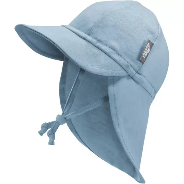 imageJAN ampamp JUL Sun Soft Baby Cap  Cotton Neck Flap Hat for LittlesStormy Blue