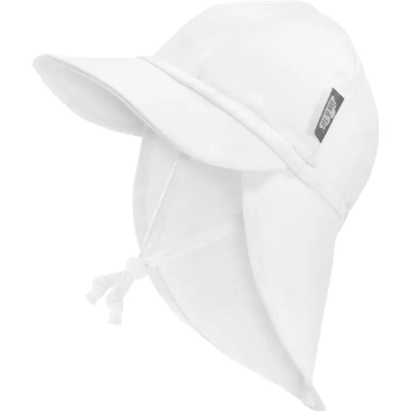 imageJAN ampamp JUL Sun Soft Baby Cap  Cotton Neck Flap Hat for LittlesWhite