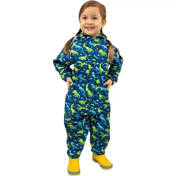 imageJAN ampamp JUL Waterproof Fleece Lined Snow Suit Coveralls for Toddlers and KidsCozydry Dinoland