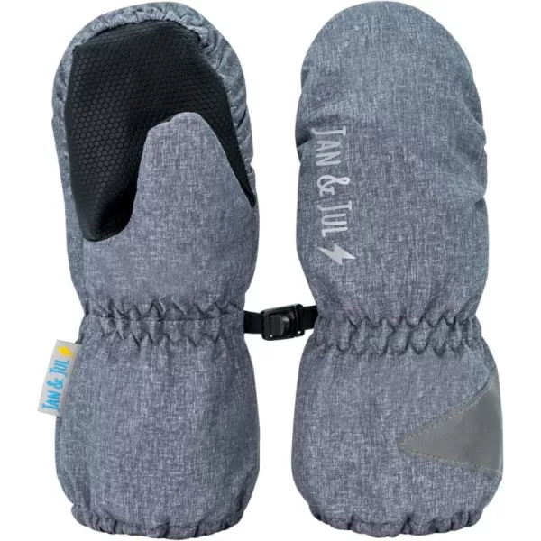 imageJAN ampamp JUL Waterproof Rain Mittens for Babies and ToddlersHeather Grey