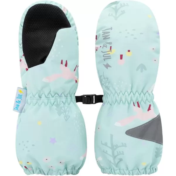 imageJAN ampamp JUL Waterproof Rain Mittens for Babies and ToddlersMinty Forest