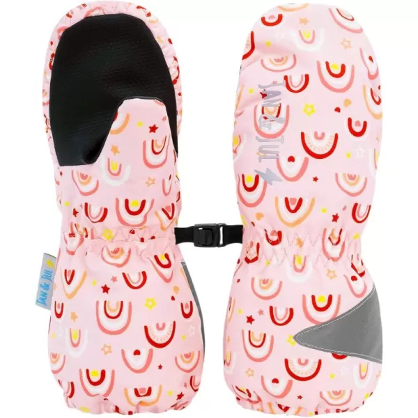 imageJAN ampamp JUL Waterproof Rain Mittens for Babies and ToddlersPink Rainbow