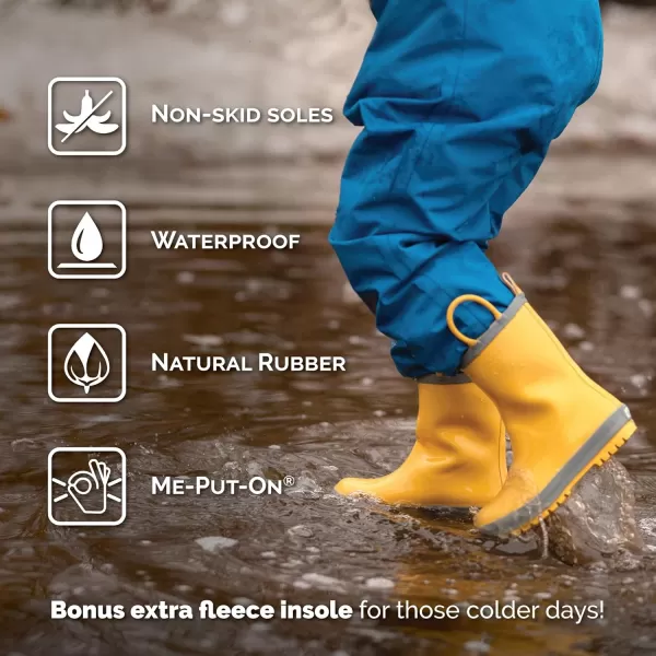 imageBaby Toddler Kids Natural Rubber Rain Boots Easyon with Soft Cotton Lining for Girls BoysTerrazzo With Elastic