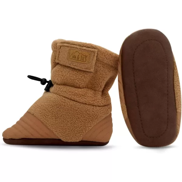 imageJAN ampamp JUL Fleece Cozy Booties for Babies and ToddlersBrown Bear