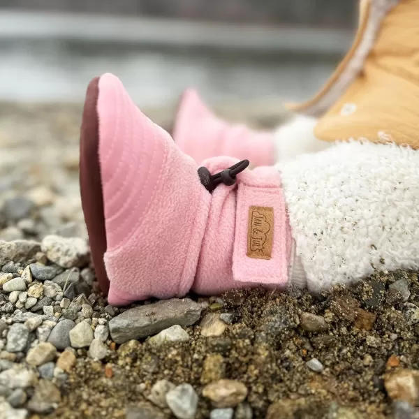 imageJAN ampamp JUL Fleece Cozy Booties for Babies and ToddlersDusty Pink