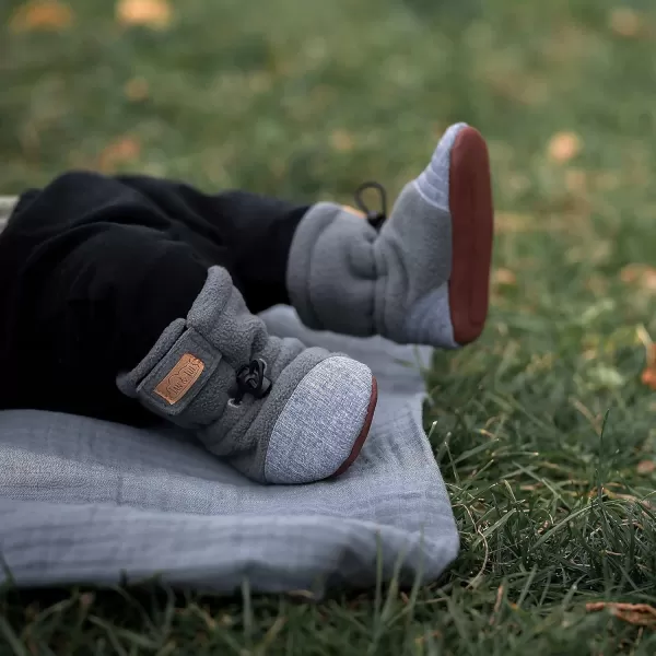imageJAN ampamp JUL Fleece Cozy Booties for Babies and ToddlersHeather Grey