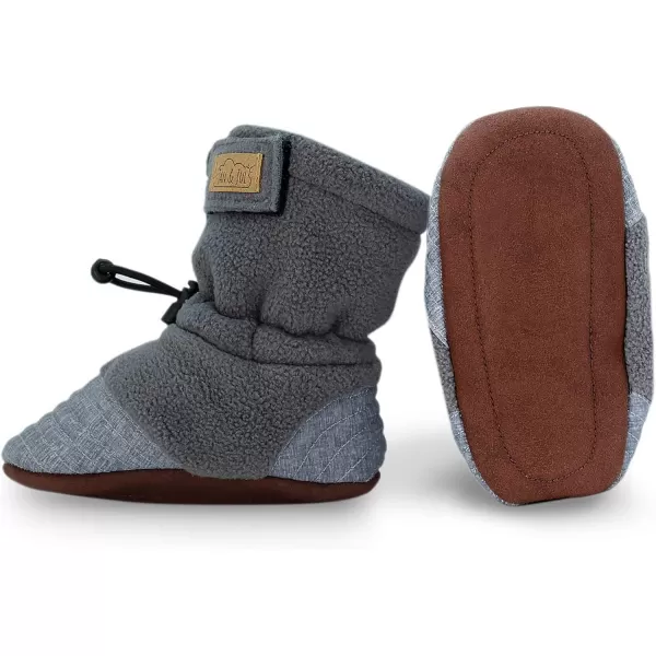 imageJAN ampamp JUL Fleece Cozy Booties for Babies and ToddlersHeather Grey