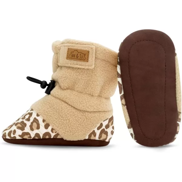 imageJAN ampamp JUL Fleece Cozy Booties for Babies and ToddlersLeopard
