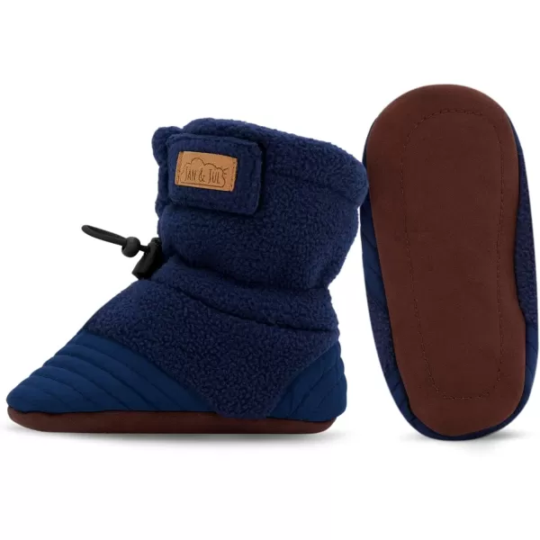 imageJAN ampamp JUL Fleece Cozy Booties for Babies and ToddlersNavy