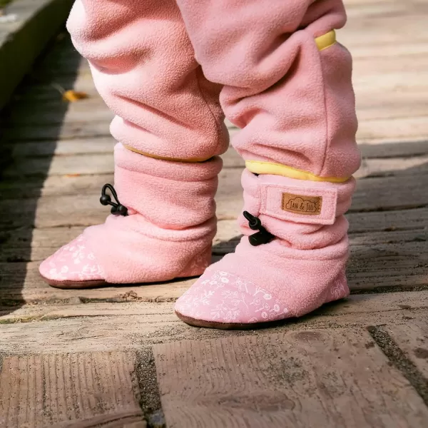 imageJAN ampamp JUL Fleece Cozy Booties for Babies and ToddlersPrairie Flowers