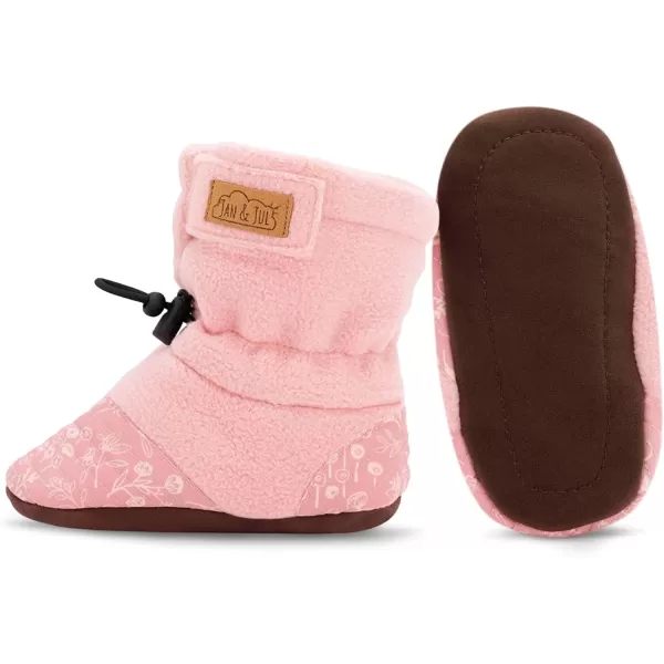 imageJAN ampamp JUL Fleece Cozy Booties for Babies and ToddlersPrairie Flowers