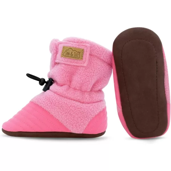 imageJAN ampamp JUL Fleece Cozy Booties for Babies and ToddlersWatermelon Pink