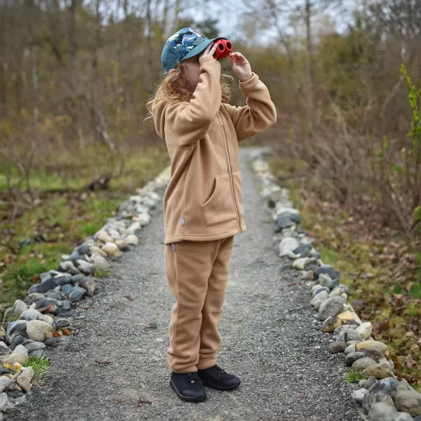 imageJAN ampamp JUL Fleece Jacket with StayOn Hood for Toddlers and KidsSoft Brown