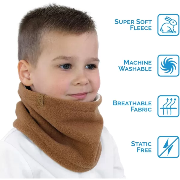 imageJAN ampamp JUL Fleece Neck Warmer Winter Neck Gaiter for Kids and ToddlersBrown Bear