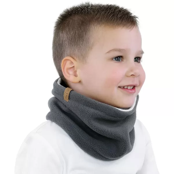 imageJAN ampamp JUL Fleece Neck Warmer Winter Neck Gaiter for Kids and ToddlersDark Grey