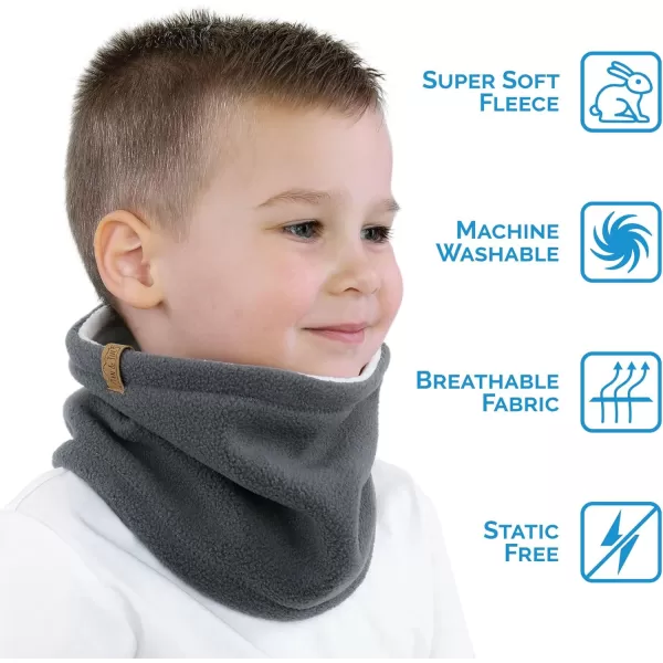 imageJAN ampamp JUL Fleece Neck Warmer Winter Neck Gaiter for Kids and ToddlersDark Grey