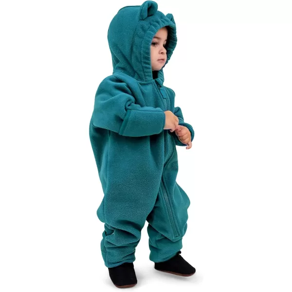 imageJAN ampamp JUL Full Zip Up Fleece Onesie for Babies and ToddlersBlue Spruce