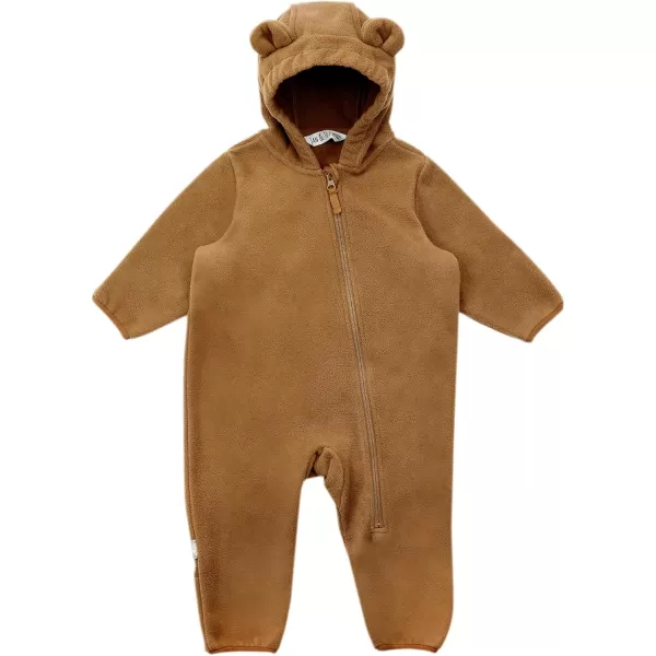 imageJAN ampamp JUL Full Zip Up Fleece Onesie for Babies and ToddlersBrown Bear