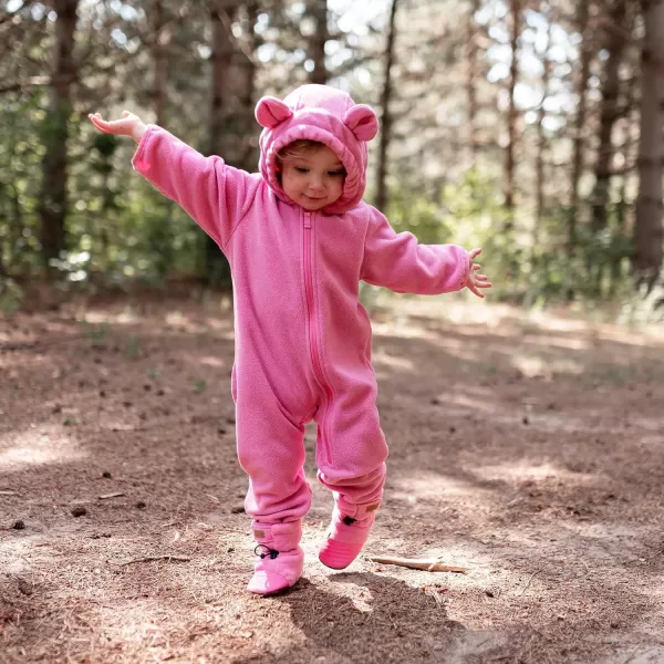 imageJAN ampamp JUL Full Zip Up Fleece Onesie for Babies and ToddlersDusty Pink