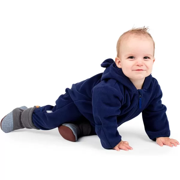 imageJAN ampamp JUL Full Zip Up Fleece Onesie for Babies and ToddlersNavy