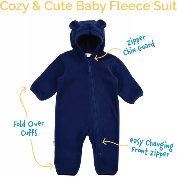 imageJAN ampamp JUL Full Zip Up Fleece Onesie for Babies and ToddlersSoft Brown
