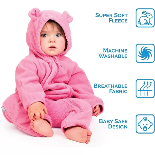 imageJAN ampamp JUL Full Zip Up Fleece Onesie for Babies and ToddlersSoft Brown