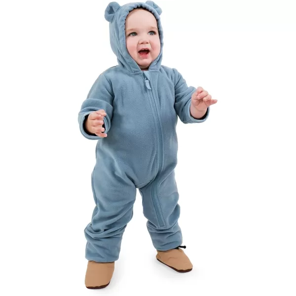 imageJAN ampamp JUL Full Zip Up Fleece Onesie for Babies and ToddlersStormy Blue