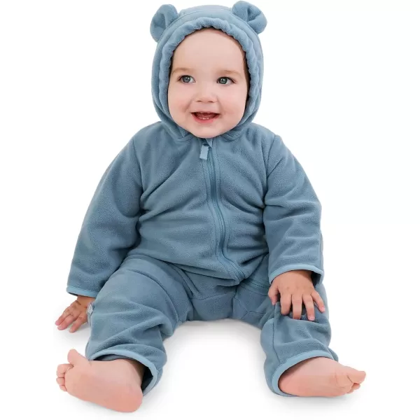 imageJAN ampamp JUL Full Zip Up Fleece Onesie for Babies and ToddlersStormy Blue