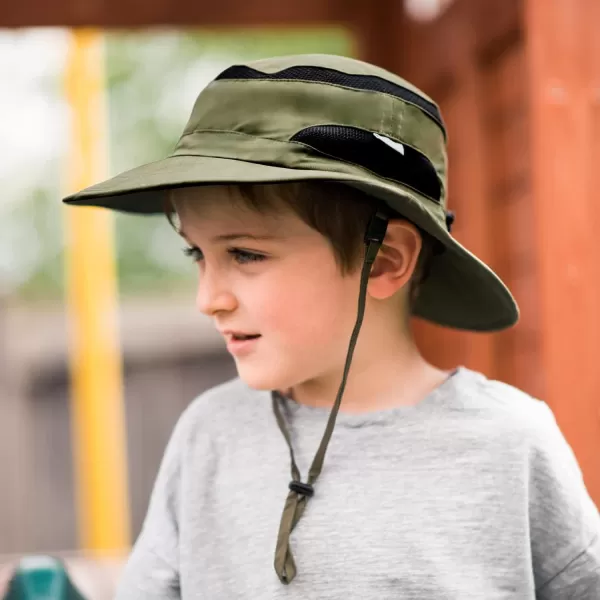 imageJAN ampamp JUL Junior Jasper Hat for Kids 50 UPF Cotton Size AdjustableArmy Green