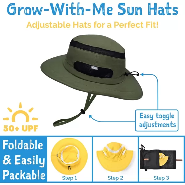 imageJAN ampamp JUL Junior Jasper Hat for Kids 50 UPF Cotton Size AdjustableArmy Green