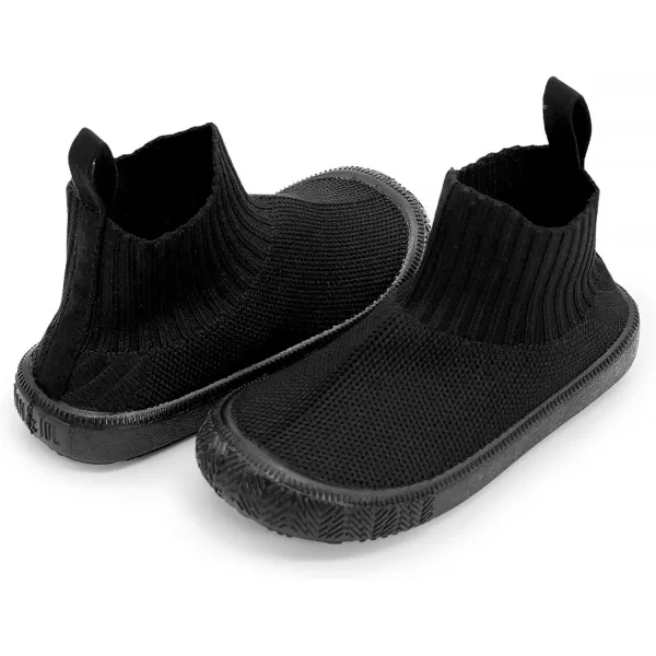 imageJAN ampamp JUL Slipon Kids Knit Shoes Breathable Machine Washable SneakersHitop Knit Shoes Black