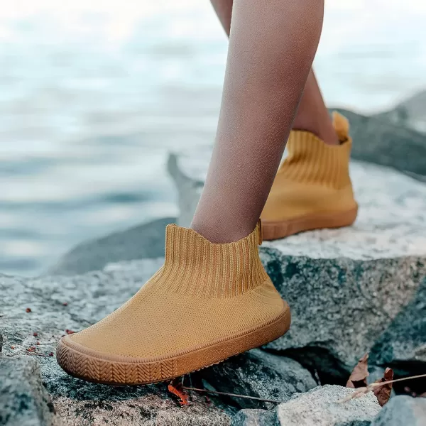 imageJAN ampamp JUL Slipon Kids Knit Shoes Breathable Machine Washable SneakersHitop Knit Shoes Mustard